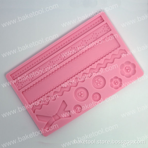 High Quality Button&Rope Silicone Mold Cake Fondant Decoration Mold